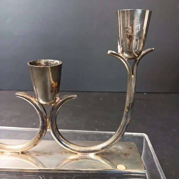 Candelabra Silver Plated Natural Patina Candlestick Holder Wm.A ROGERS Canada - Picture 12 of 12